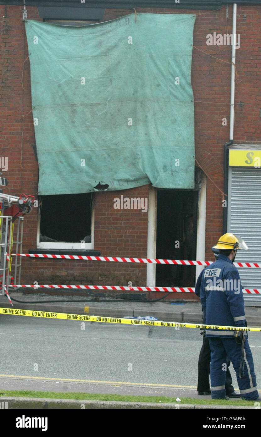 Rochdale family house fire Stock Photo Alamy