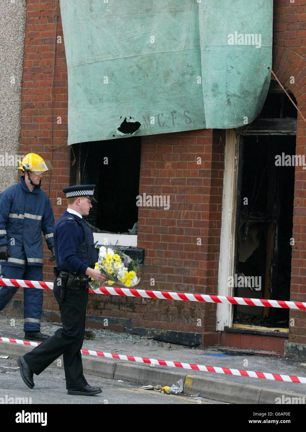Rochdale family house fire Stock Photo Alamy