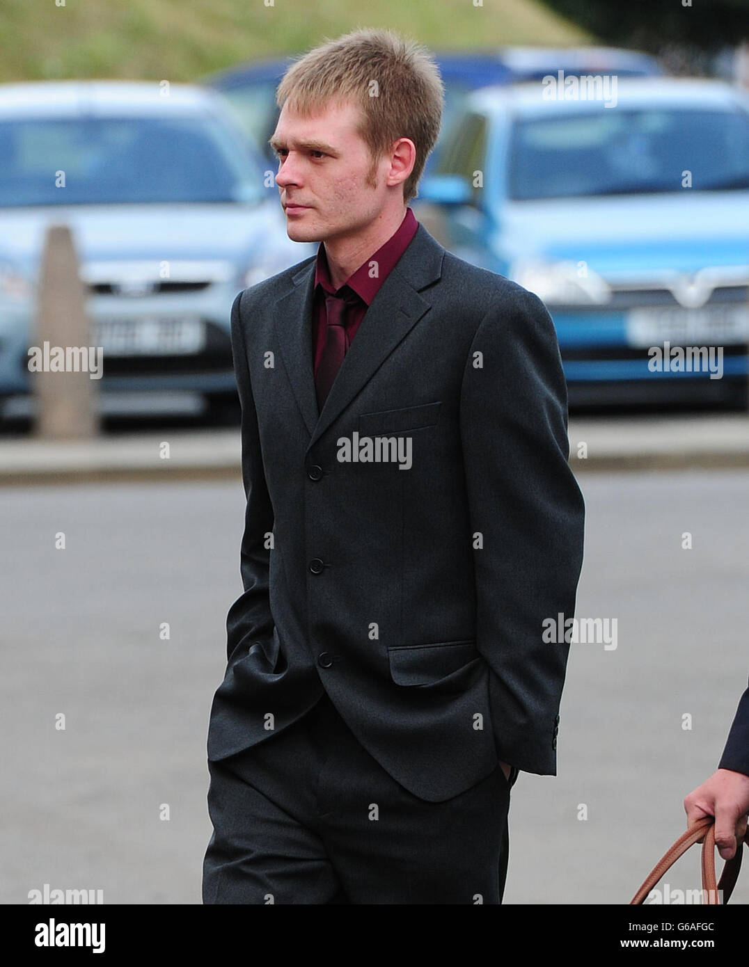 Luke Carey, 24, arrives at York Crown Court where he will be sentenced today for supplying a Class A drug to a teenage girl who died after taking the substance.. Stock Photo