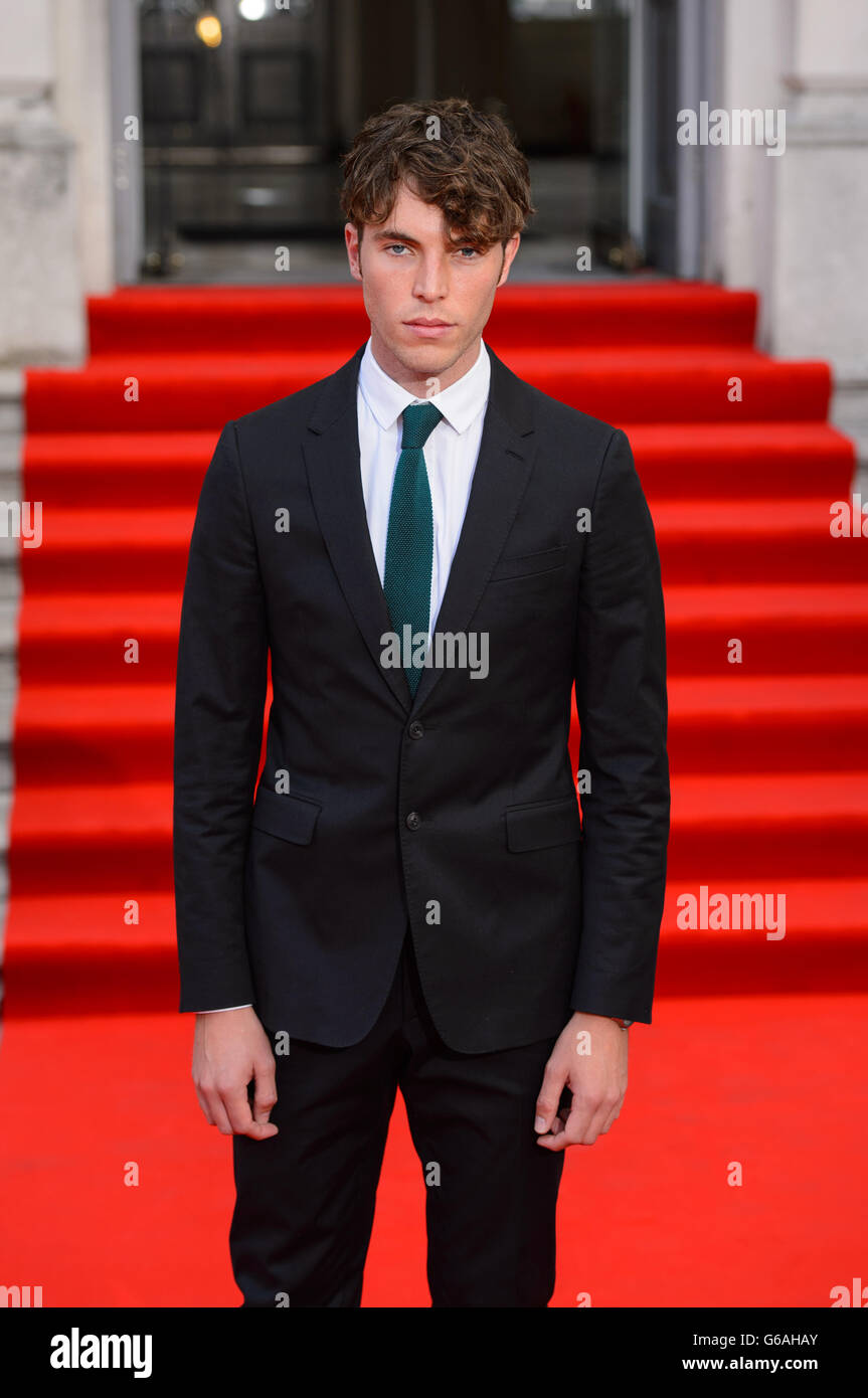 Tom Hughes arriving at the premiere of 'About Time' at Somerset House,  central London Stock Photo - Alamy