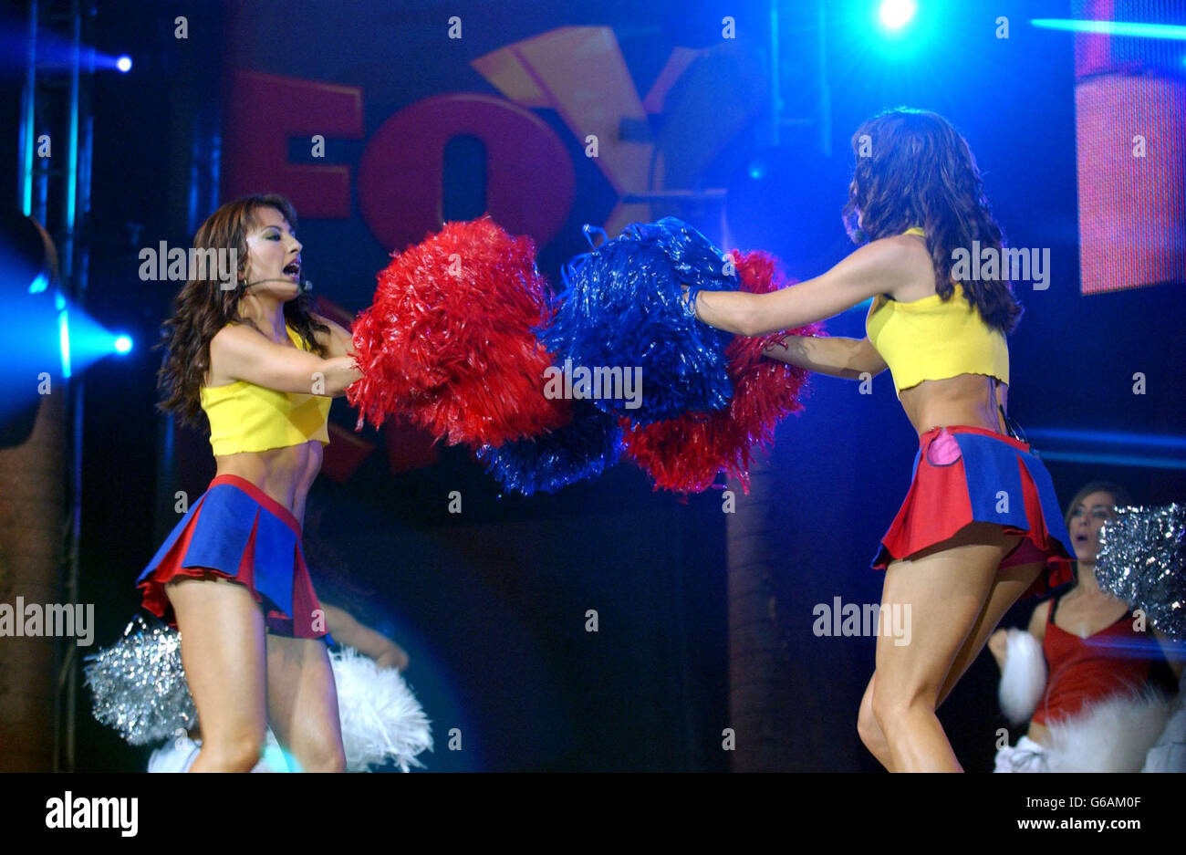 The Cheeky Girls performing at the Fox Kids Planet Live pop concert, held at the Ahoy in Rotterdam, Netherlands. Stock Photo