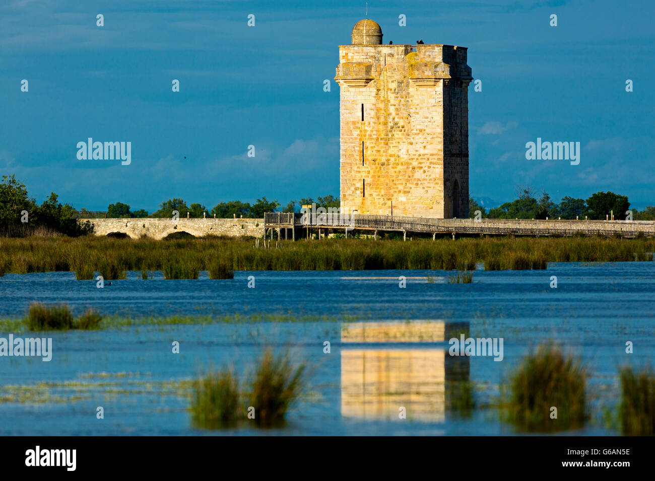The Carbonniere Tower, Saint Laurent d Aigouze, Camargue, Gard, France Stock Photo