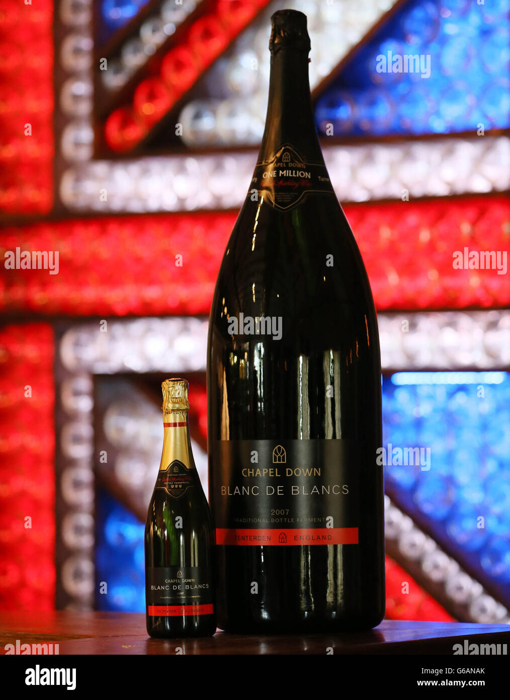 Britain's biggest ever bottle of English sparkling wine, produced by