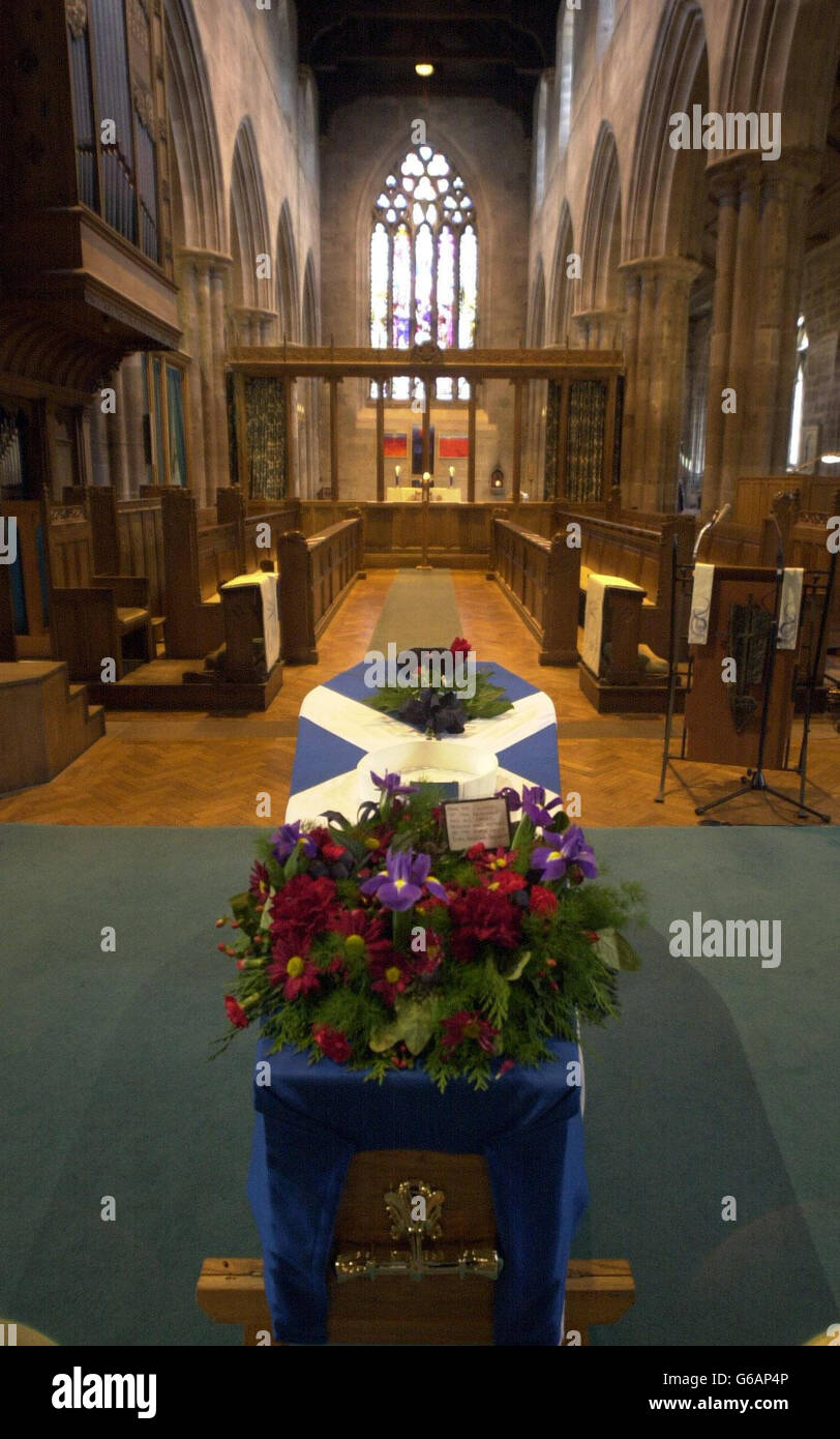 The coffin of Lance Corporal Barry Stephen, 31, from 1st Battalion The Black Watch, who was killed in action in southern Iraq on March 24, at rest, in St John s Kirk in Perth. * He died saving colleagues during a Fedayeen militia attack near al Zubayr just a few days into the conflict. L Cpl Stephen is believed to be the first member of the regiment to be lost in active combat for more than 30 years. See PA story WAR Funeral. Stock Photo