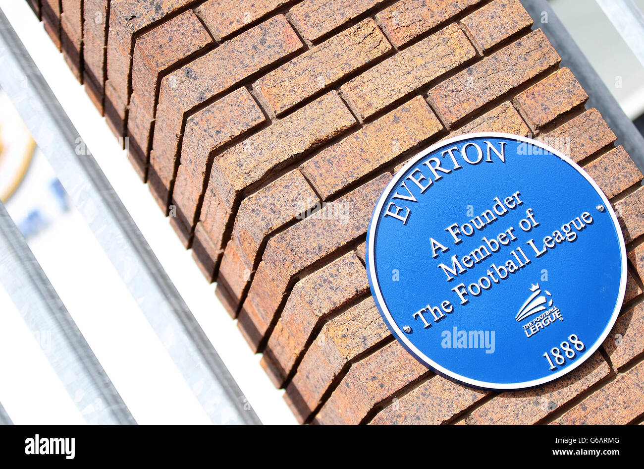 A plaque remembering Everton as a founder member of the Football League  Stock Photo - Alamy