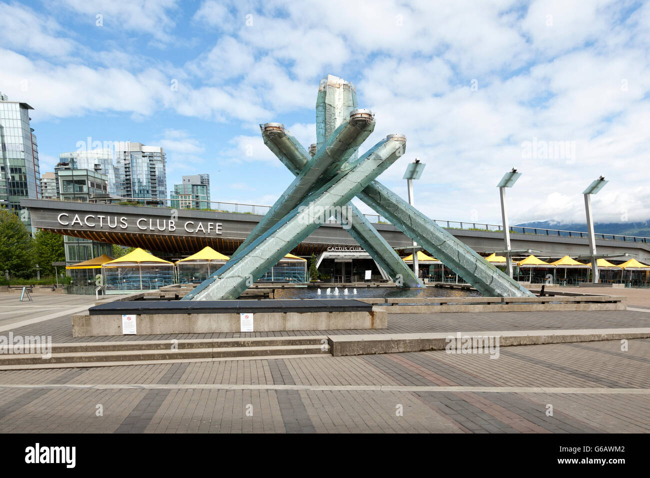 The Olympic Cauldron, Vancouver 2010 Olympic and paralympic games Stock Photo
