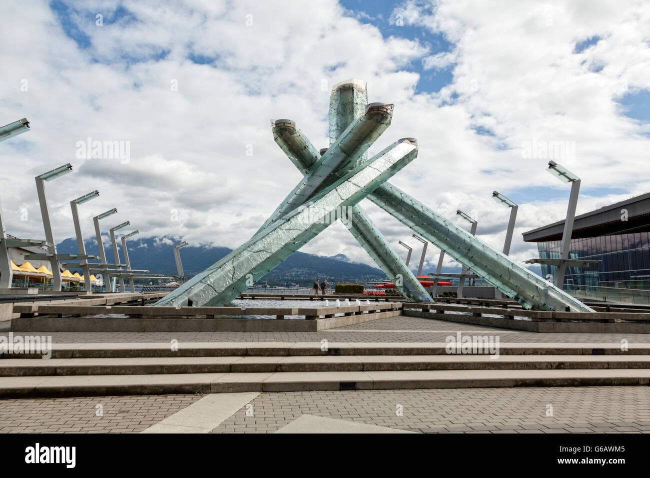 The Olympic Cauldron, Vancouver 2010 Olympic and paralympic games Stock Photo