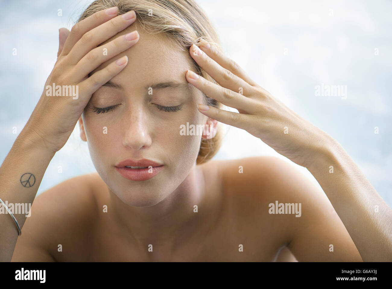 Woman relaxing at spa Stock Photo