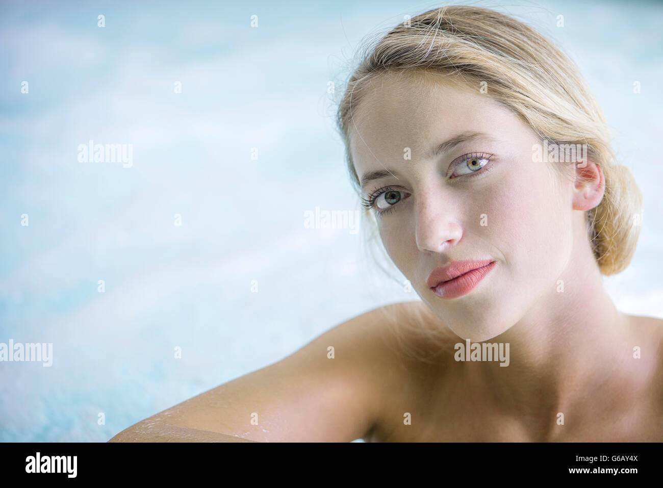 Woman relaxing in spa, portrait Stock Photo