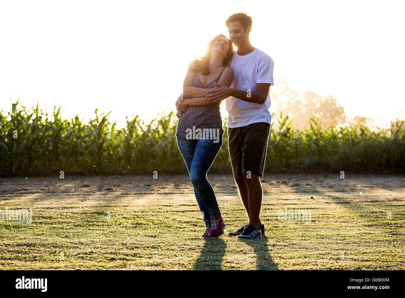 Couple spending time together outdoors Stock Photo