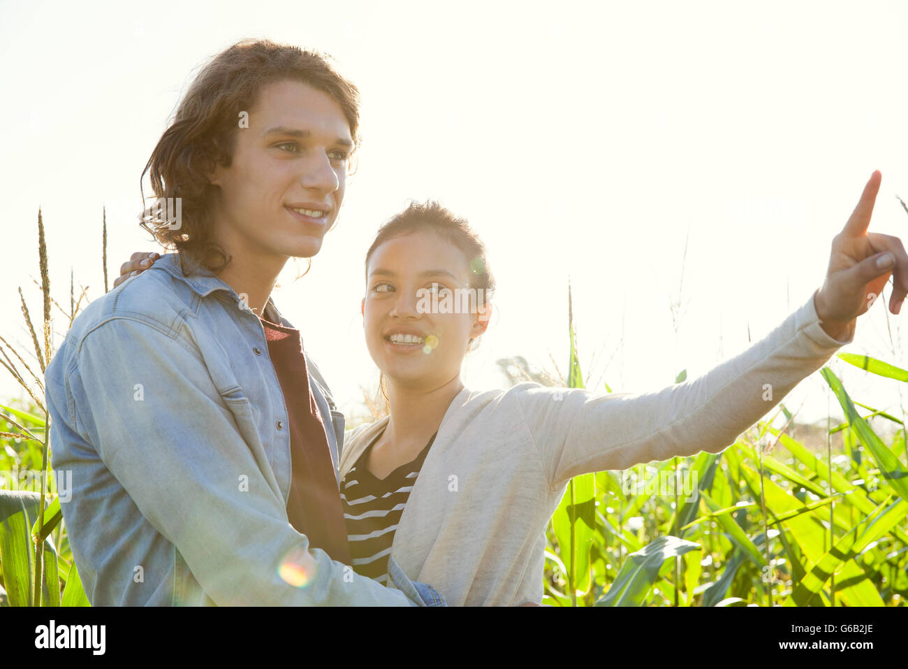 Young couple looking at view Stock Photo