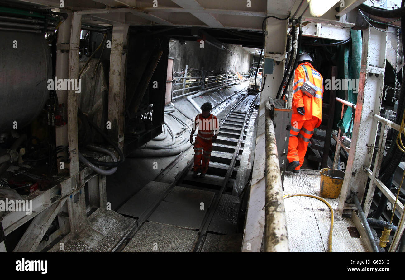 The pudding mill lane crossrail construction site hi-res stock ...