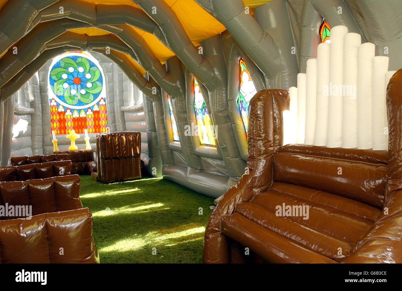 Worlds First Inflatable Church Stock Photo