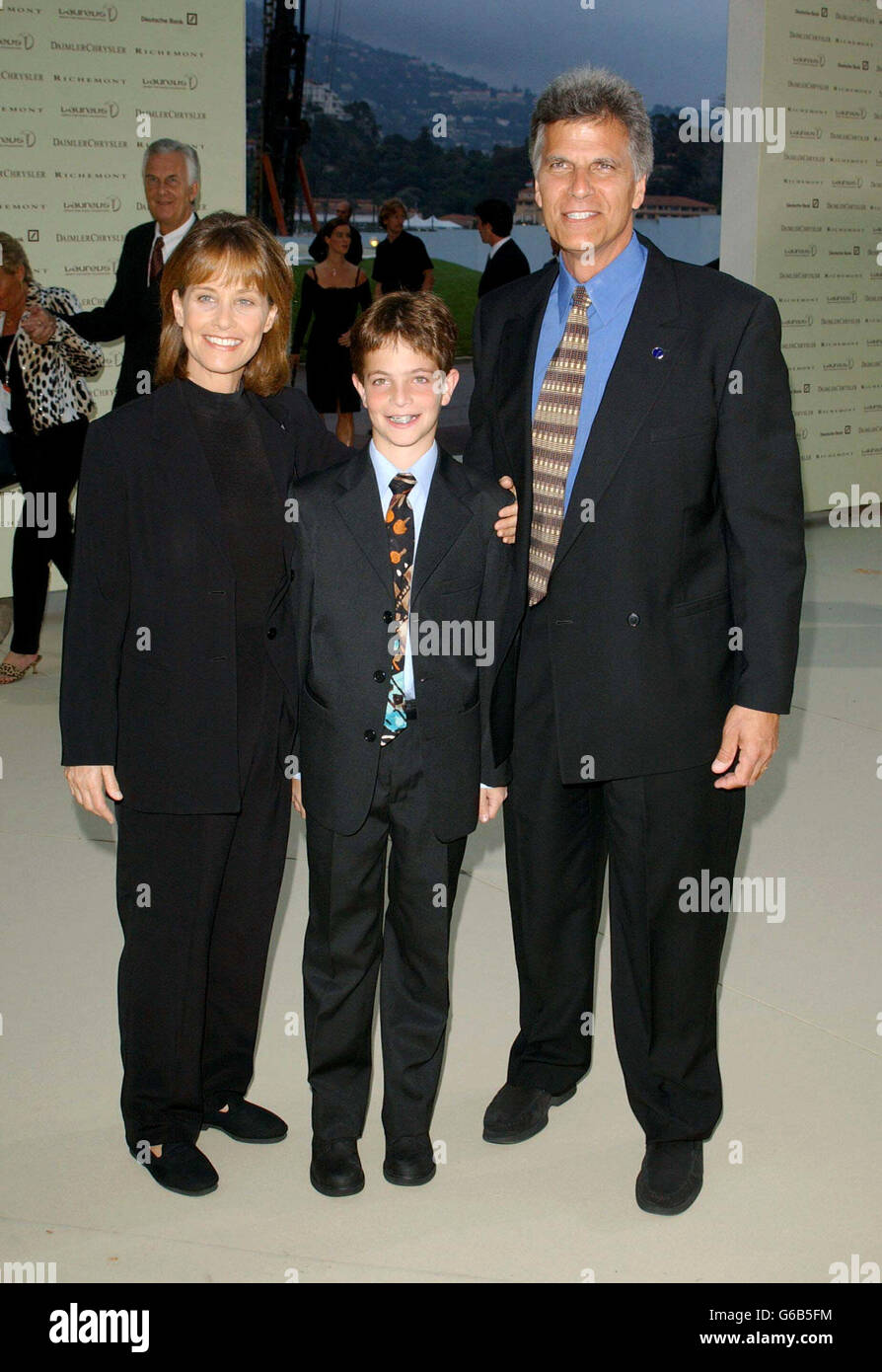 Mark Spitz and family attends the Charity Dinner and Auction held before the Laureus Sports Awards in Monte Carlo Pic Ian West Stock Photo