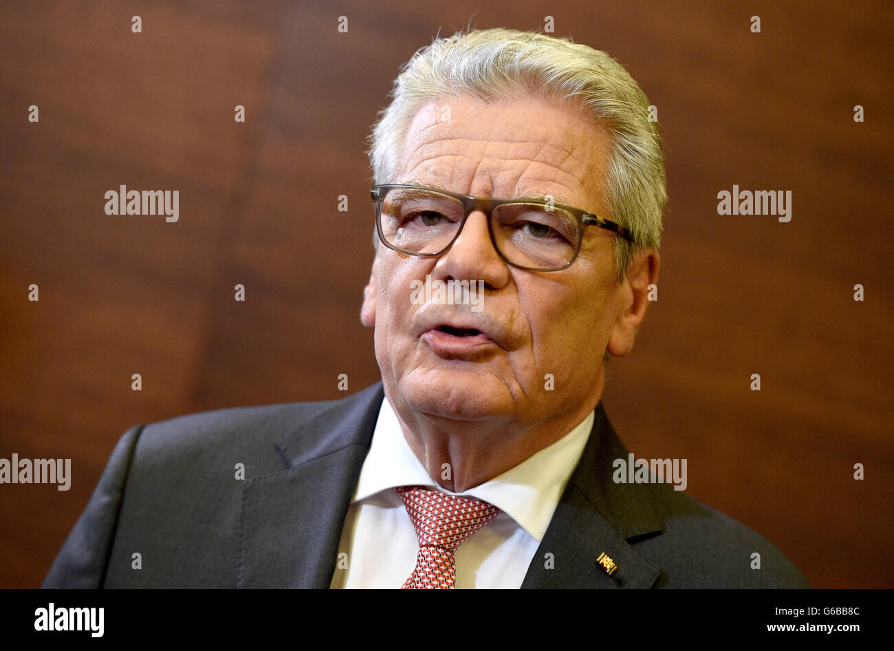 Sofia, Bulgaria. 24th June, 2016. German President Joachim Gauck delivers a statement after Britain voted to leave the European Union (EU) in a referendum held on 23 June, during his visit to Sofia, Bulgaria, 24 June 2016. Gauck expressed his concern after the Brexit referendum. 'Many good Europeans are sad today, ' Gauck said at an event in Sofia on 24 June. Photo: RAINER JENSEN/dpa/Alamy Live News Stock Photo