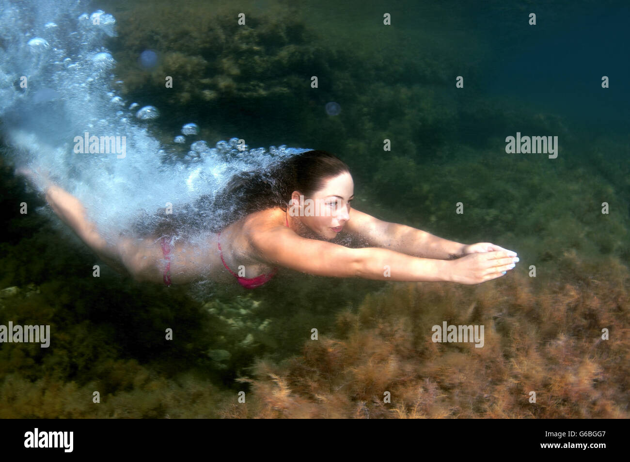 Black Sea, Ukraine. 27th July, 2013. woman dives into the water, Black sea, Crimea, Ukraine, Europe © Andrey Nekrasov/ZUMA Wire/ZUMAPRESS.com/Alamy Live News Stock Photo