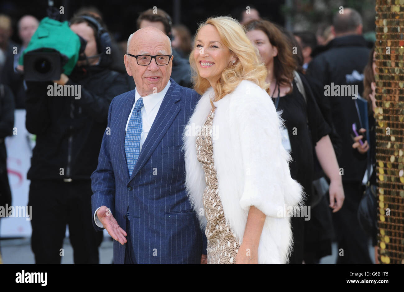 London, UK. 29th June, 2016. Rupert Murdoch and Jerry Hall attend the World Premiere of 'Absolutely Fabulous' at Odeon Leciester Square. Credit:  Ferdaus Shamim/ZUMA Wire/Alamy Live News Stock Photo