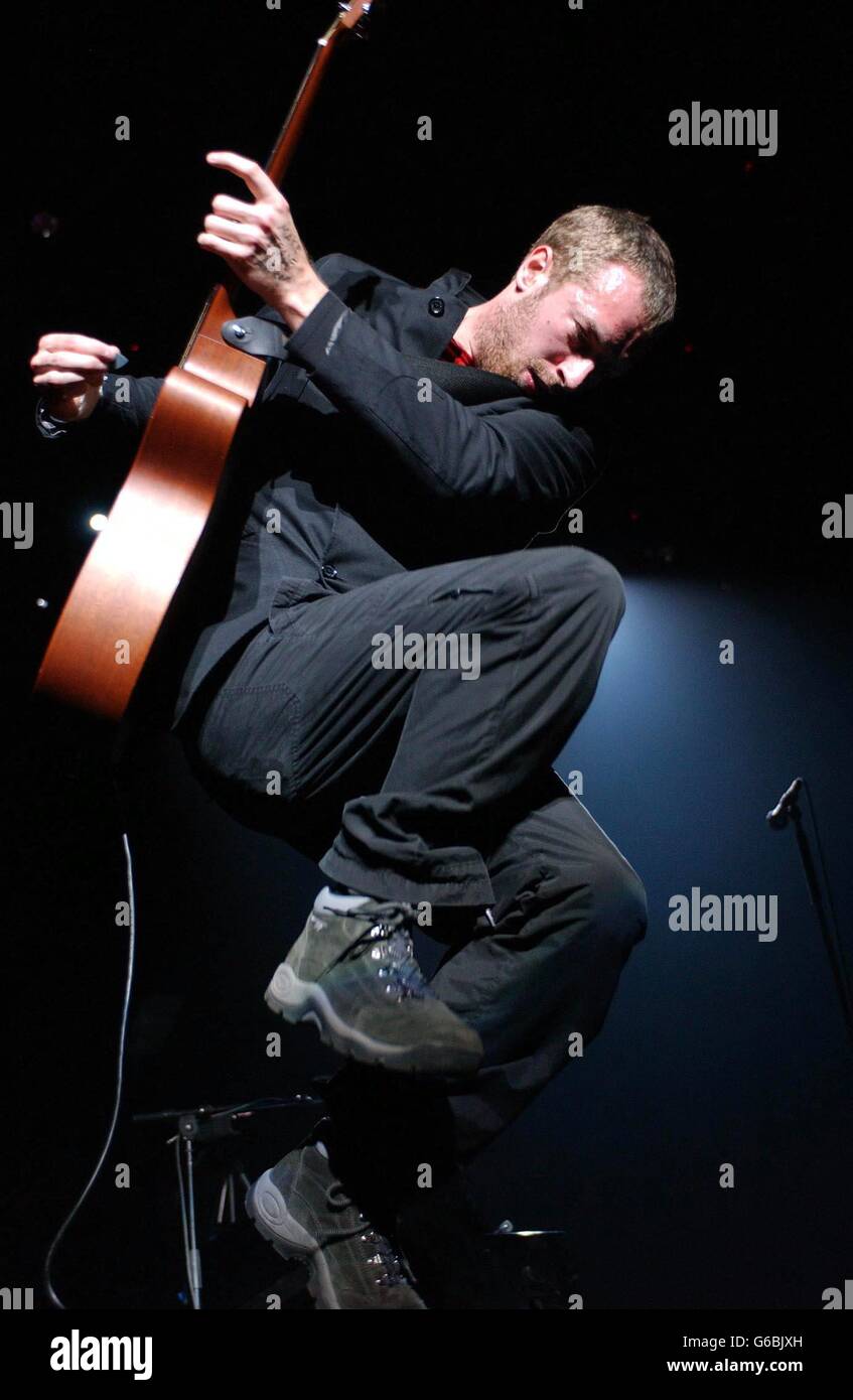 Coldplay at Earls Court. Chris Martin, lead singer of rock band