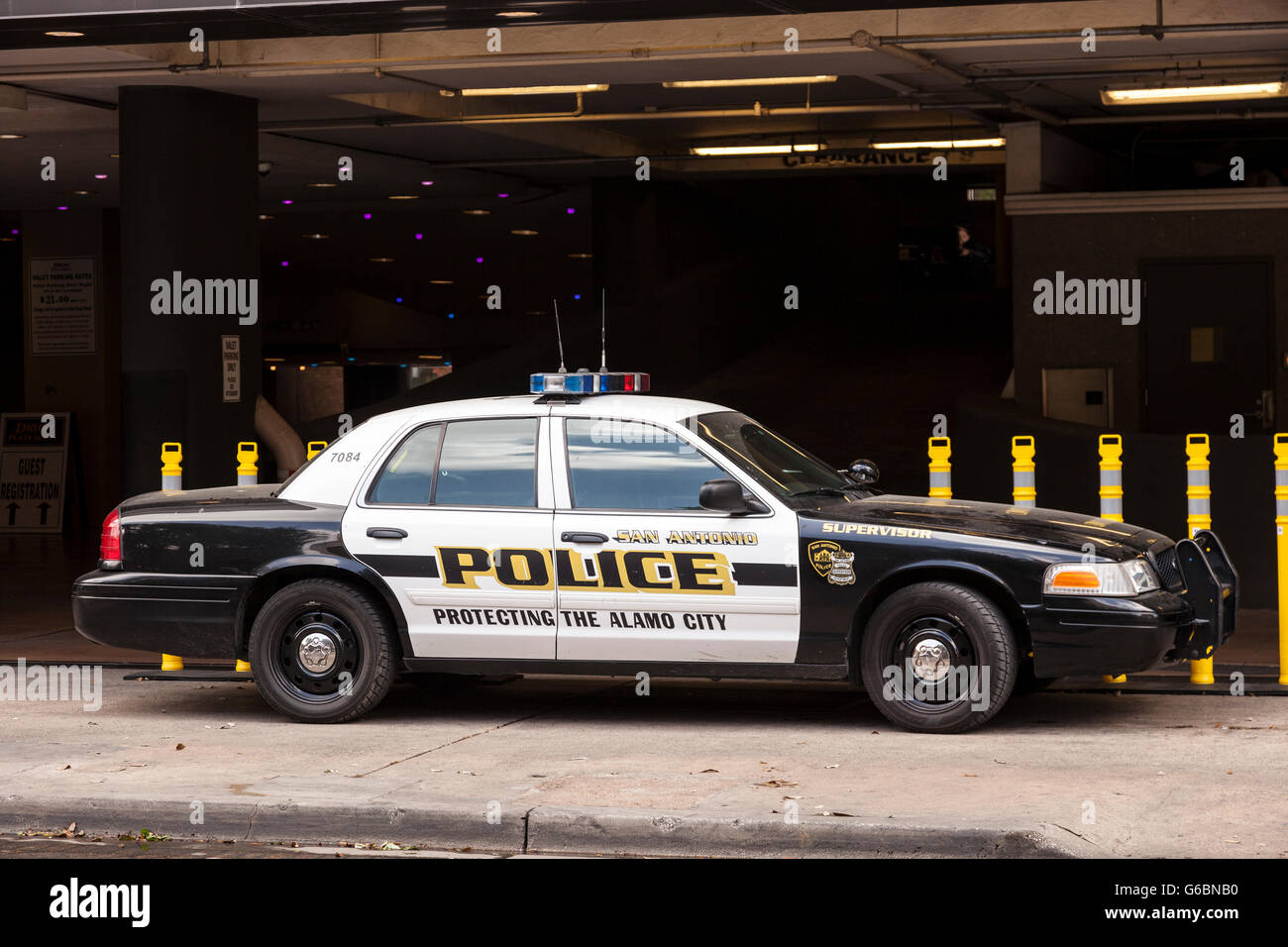 Police Car in San Antonio, Texas Stock Photo