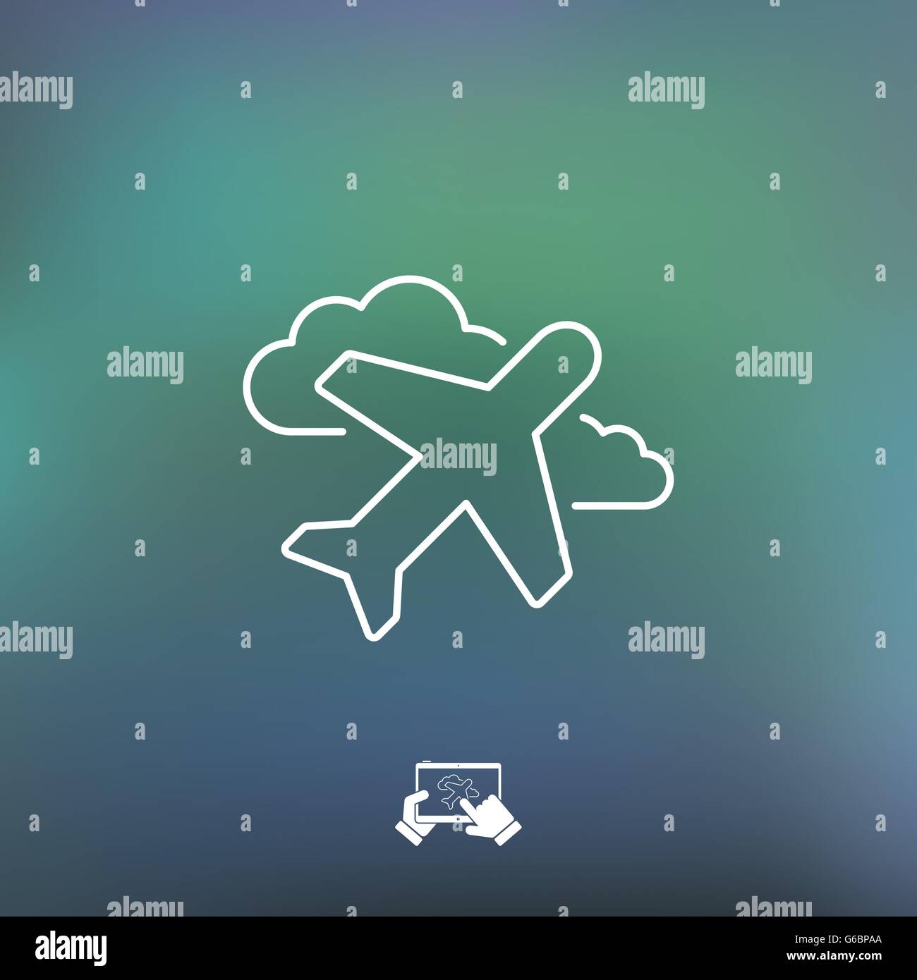 Linear airplane icon transportation hi-res stock photography and images ...