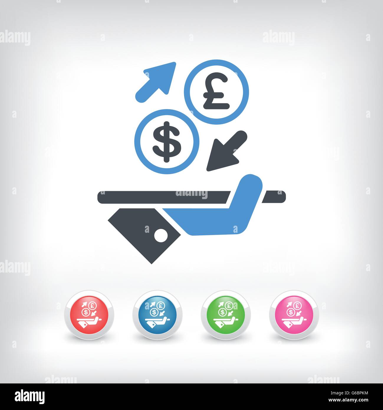 Dollar/Sterling - Foreign currency exchange icon Stock Vector