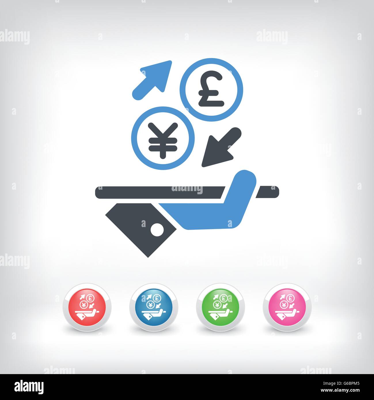 Yuan/Sterling - Foreign currency exchange icon Stock Vector