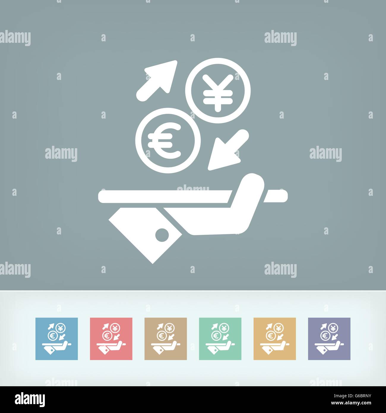 Euro/Yuan - Foreign currency exchange icon Stock Vector