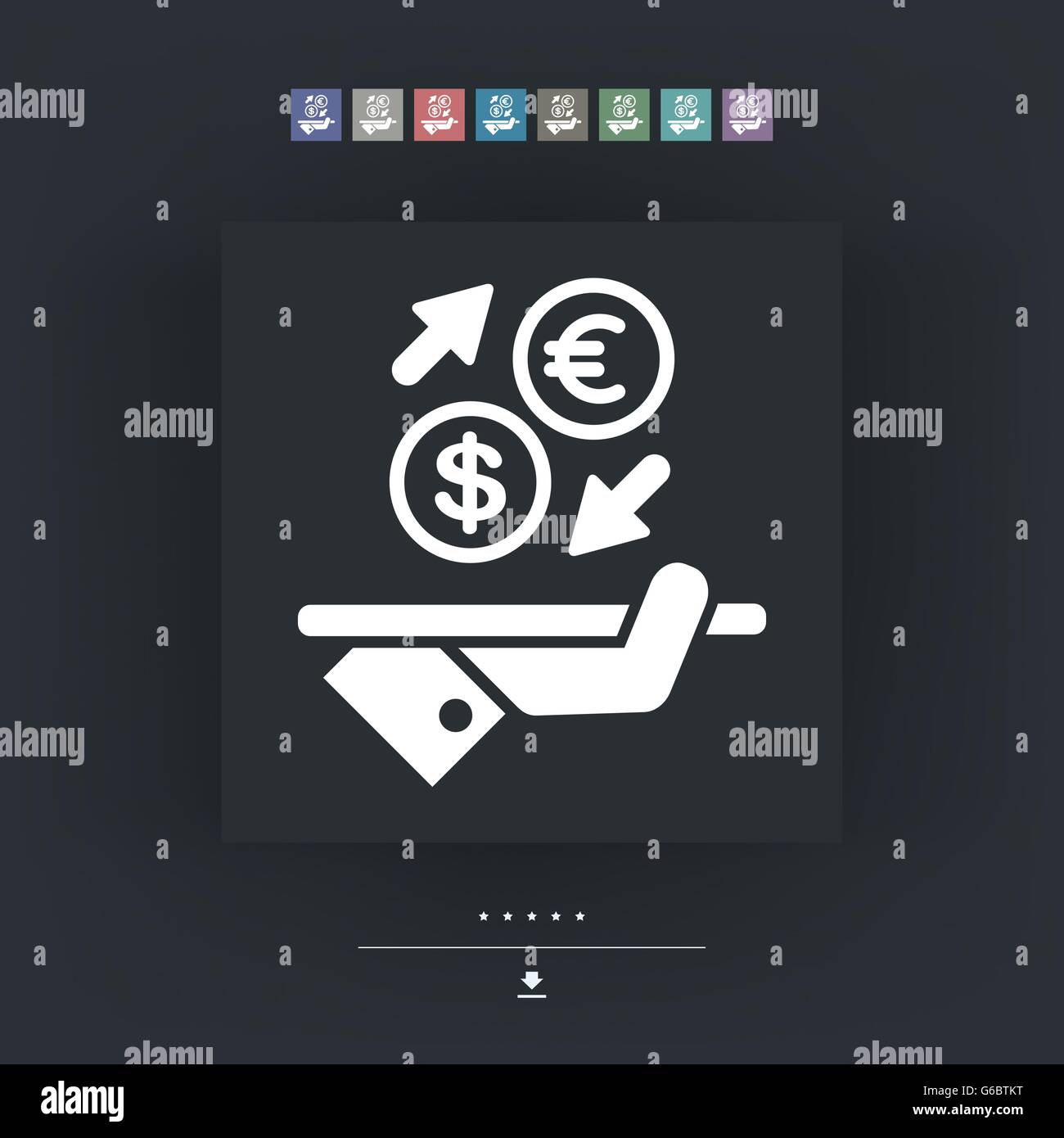 Euro/Dollar - Foreign currency exchange icon Stock Vector