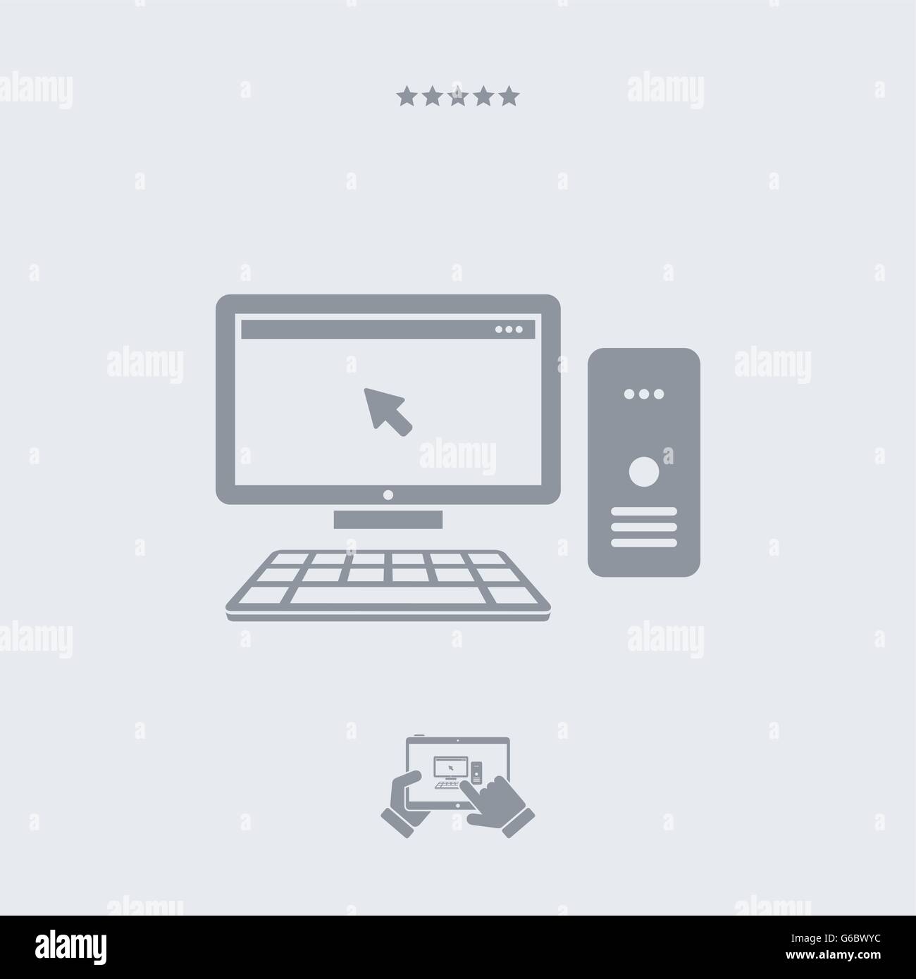 Desktop pc icon, Desktop pc vector, Desktop pc symbol, Desktop pc design, Desktop pc illustration, Desktop pc JPG. - PART OF A S Stock Vector
