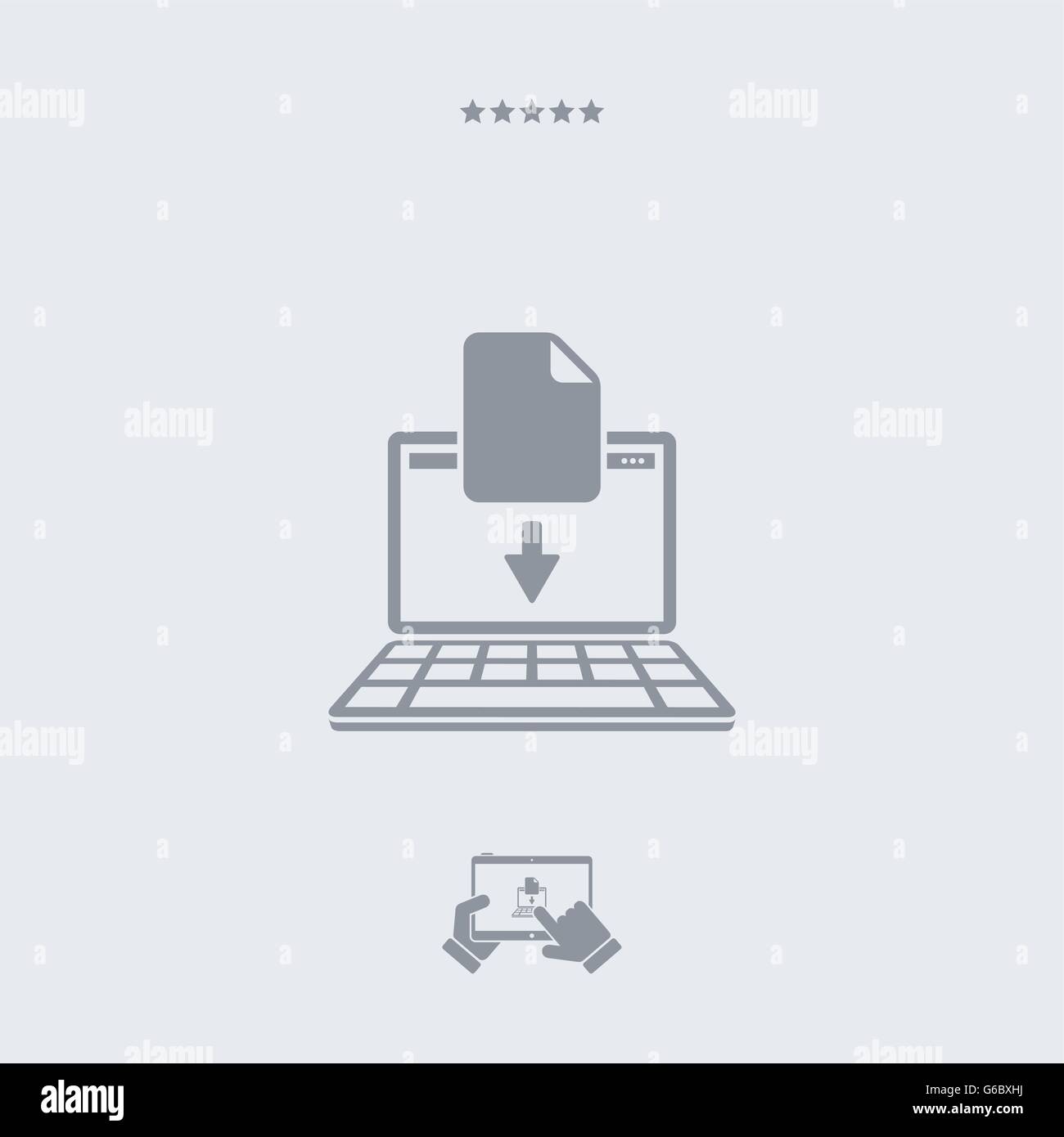Download icon, download vector, download symbol, download design, download app, laptop download download JPG, download picture,  Stock Vector