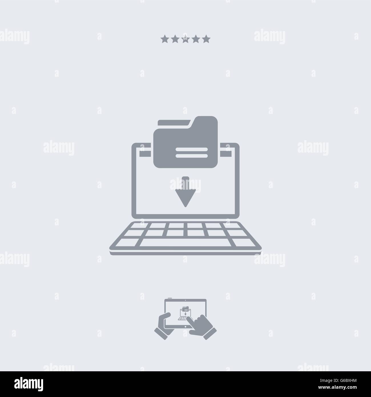 Download icon, download vector, download symbol, download design, download app, laptop download download JPG, download picture,  Stock Vector