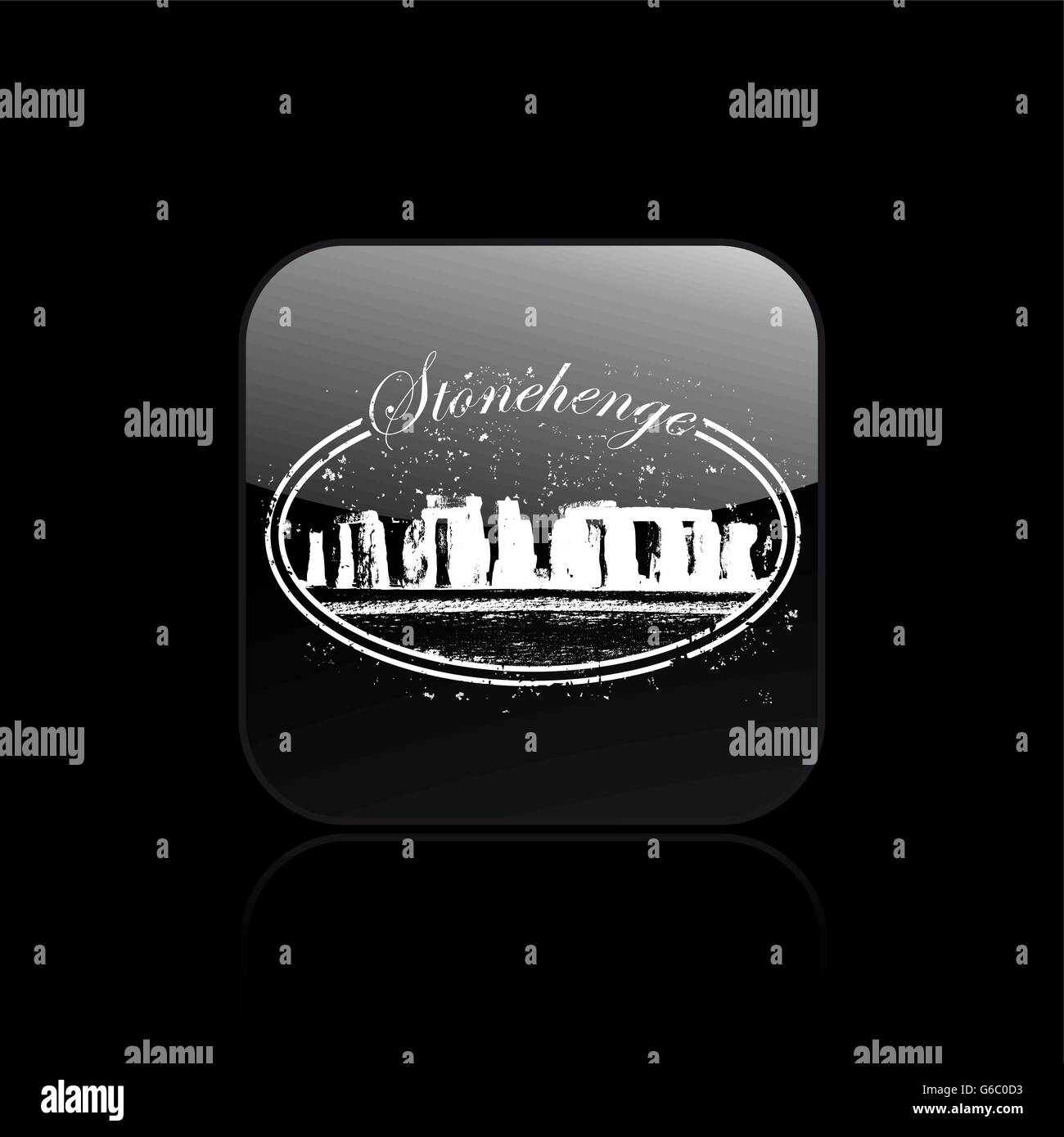 Vector illustration of grunge stonehenge single icon Stock Vector Image ...