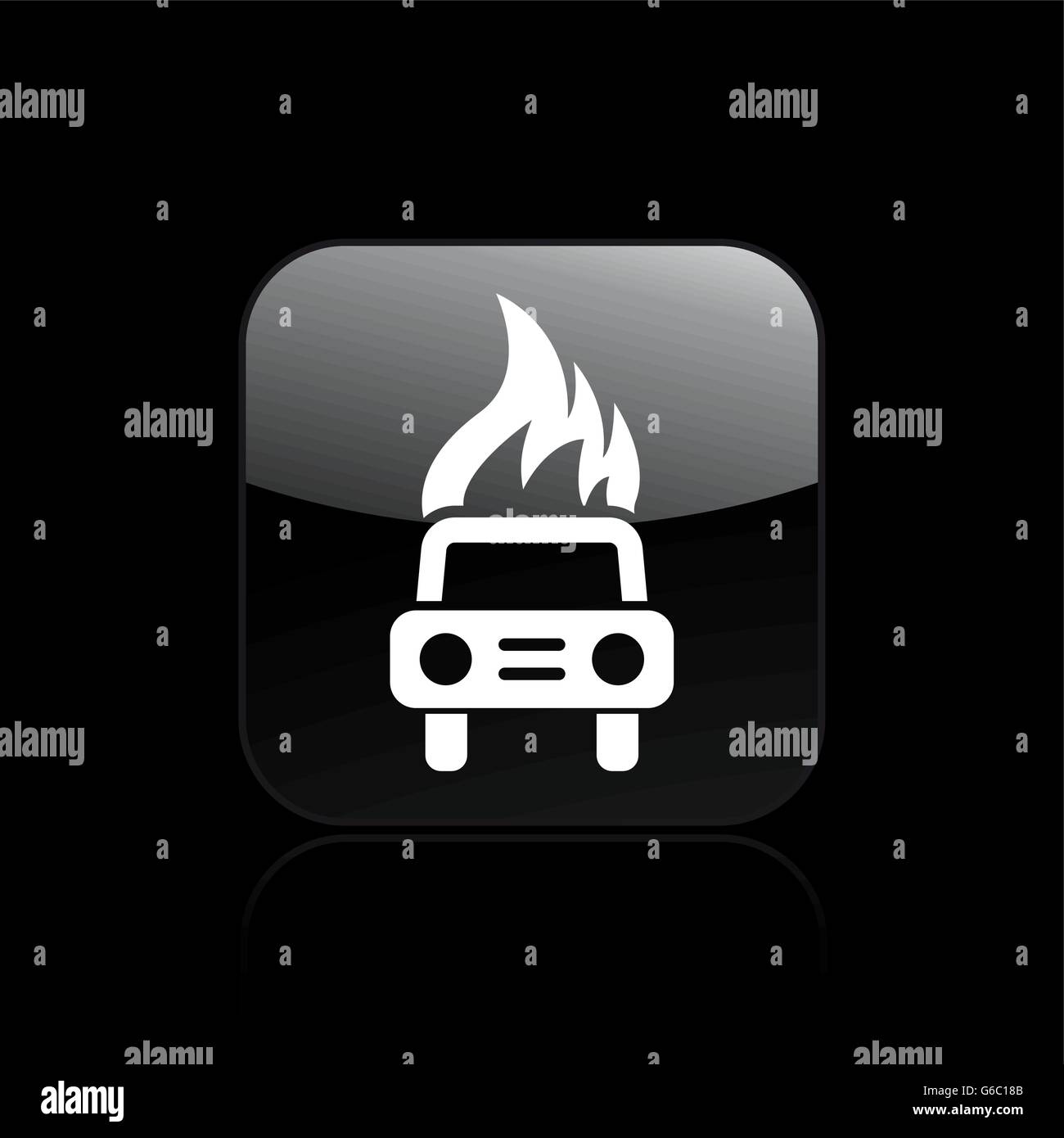 Vector illustration of single isolated burning car icon Stock Vector ...