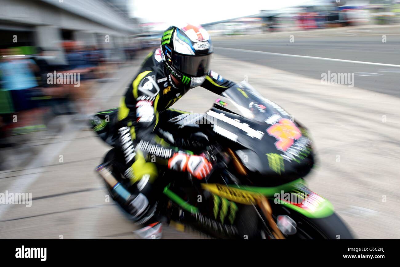Motor Racing - Moto GP Hertz British Grand Prix - Practice - Silverstone Stock Photo