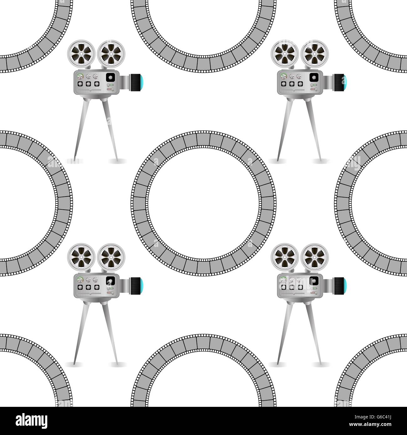 Seamless Retro Cinema Pattern Stock Vector Image & Art - Alamy