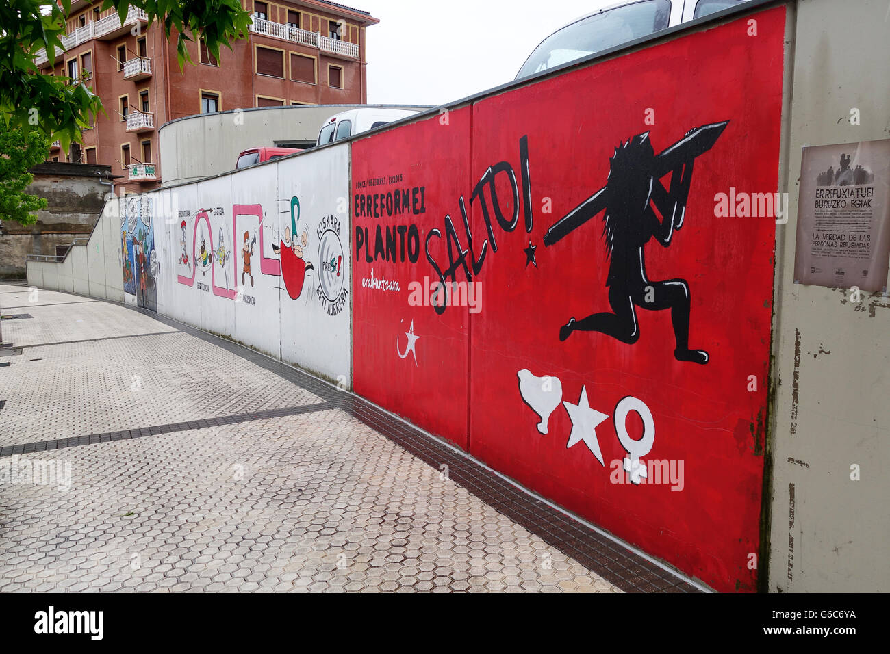 Basque graffiti in Pasaia or Pasajes located in the province of Gipuzkoa in the Basque Region of Spain Stock Photo