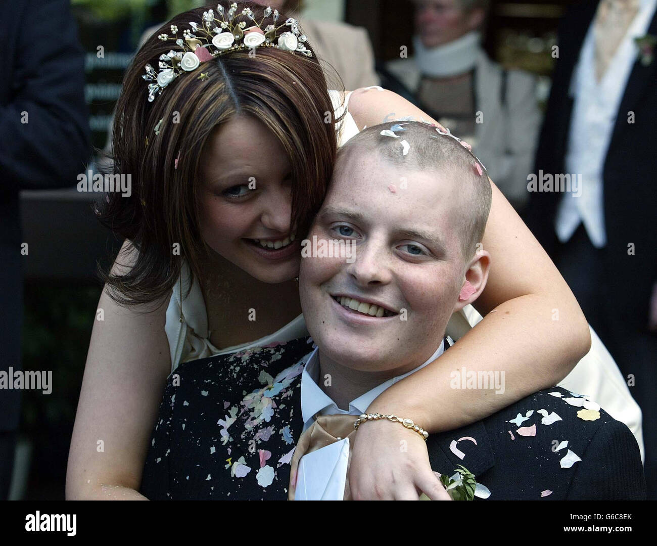 Terminally-ill Leukaemia sufferer Martin Black married Susan Smith at Gateshead Registry Office. The couple, both 19, decided to bring the ceremony forward by one month due to his failing health. They are hoping with IVF treatment to have a test-tube baby. * Susan has begun the treatment at Newcastle's Centre for Life and the couple hope she will conceive his child from sperm which was frozen before he underwent intensive chemotherapy. Martin, from Felling, Gateshead, was diagnosed with leukaemia almost three years ago, shortly after he met Susan from nearby Donwell, Washington. He was in Stock Photo