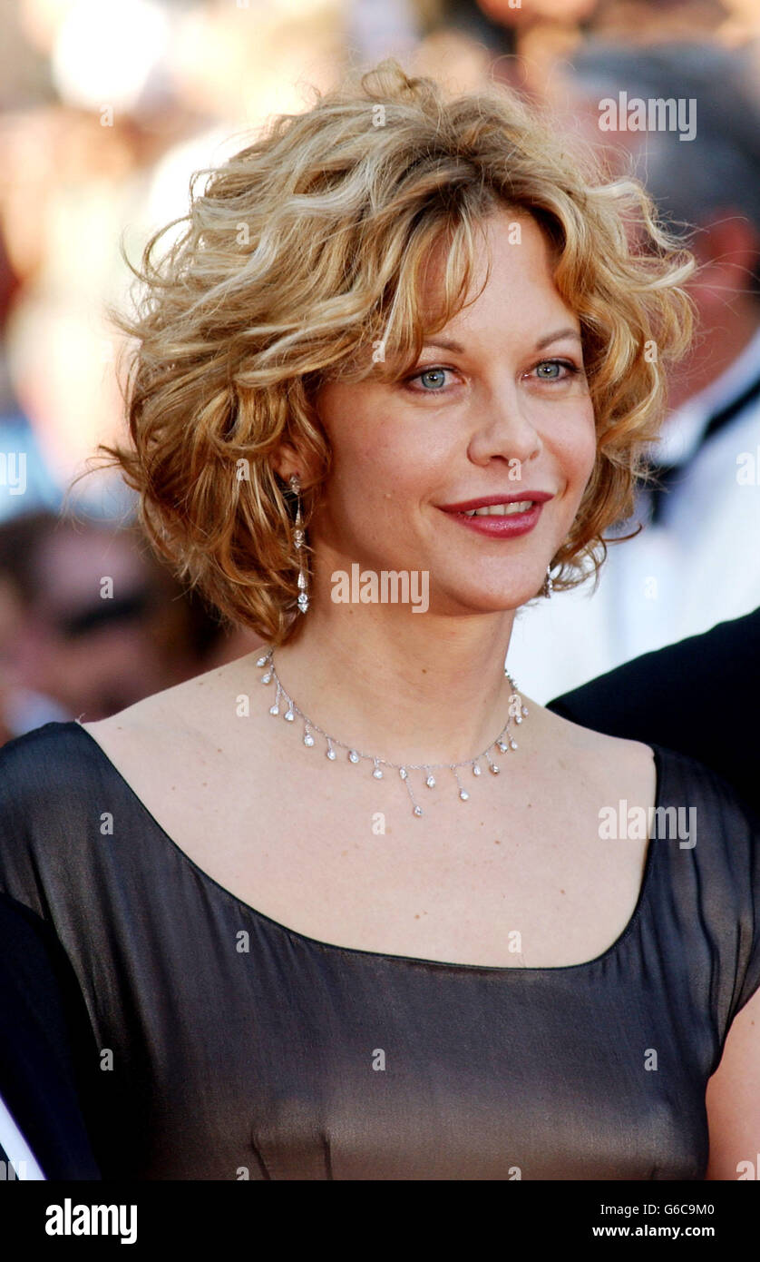 Actress Meg Ryan, arrives for the premiere of 'Fanfan La Tulipe' at the Palais des Festival in Cannes, France at the opening ceremony of the 56th Cannes Film Festival. Stock Photo