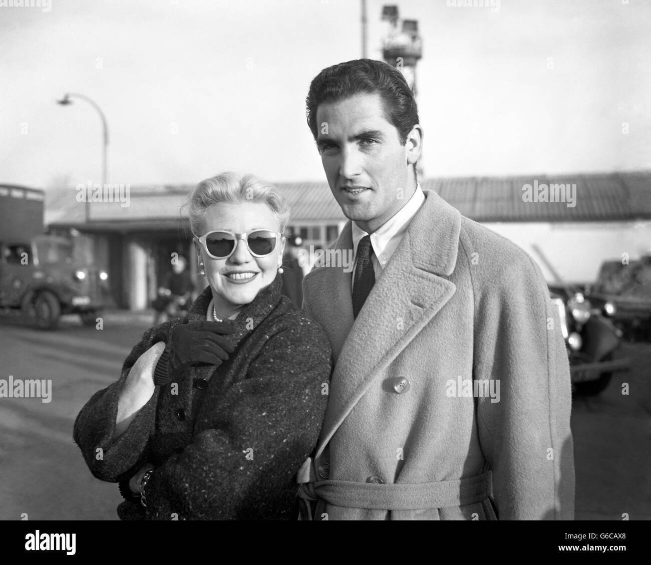 Ginger Rogers and Jacques Bergerac London Airport Stock Photo Alamy