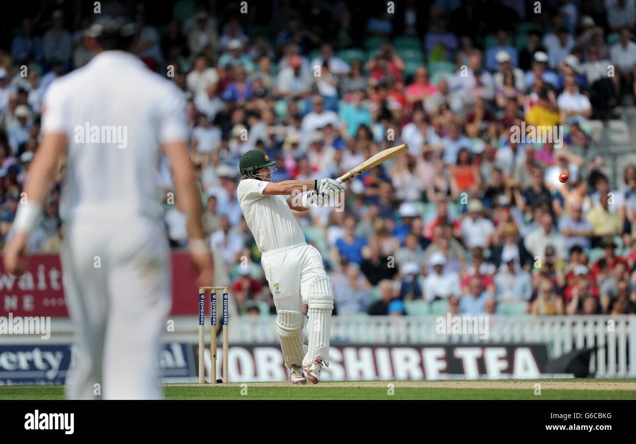 Australia's Shane Watson bats during day five of the Fifth Investec