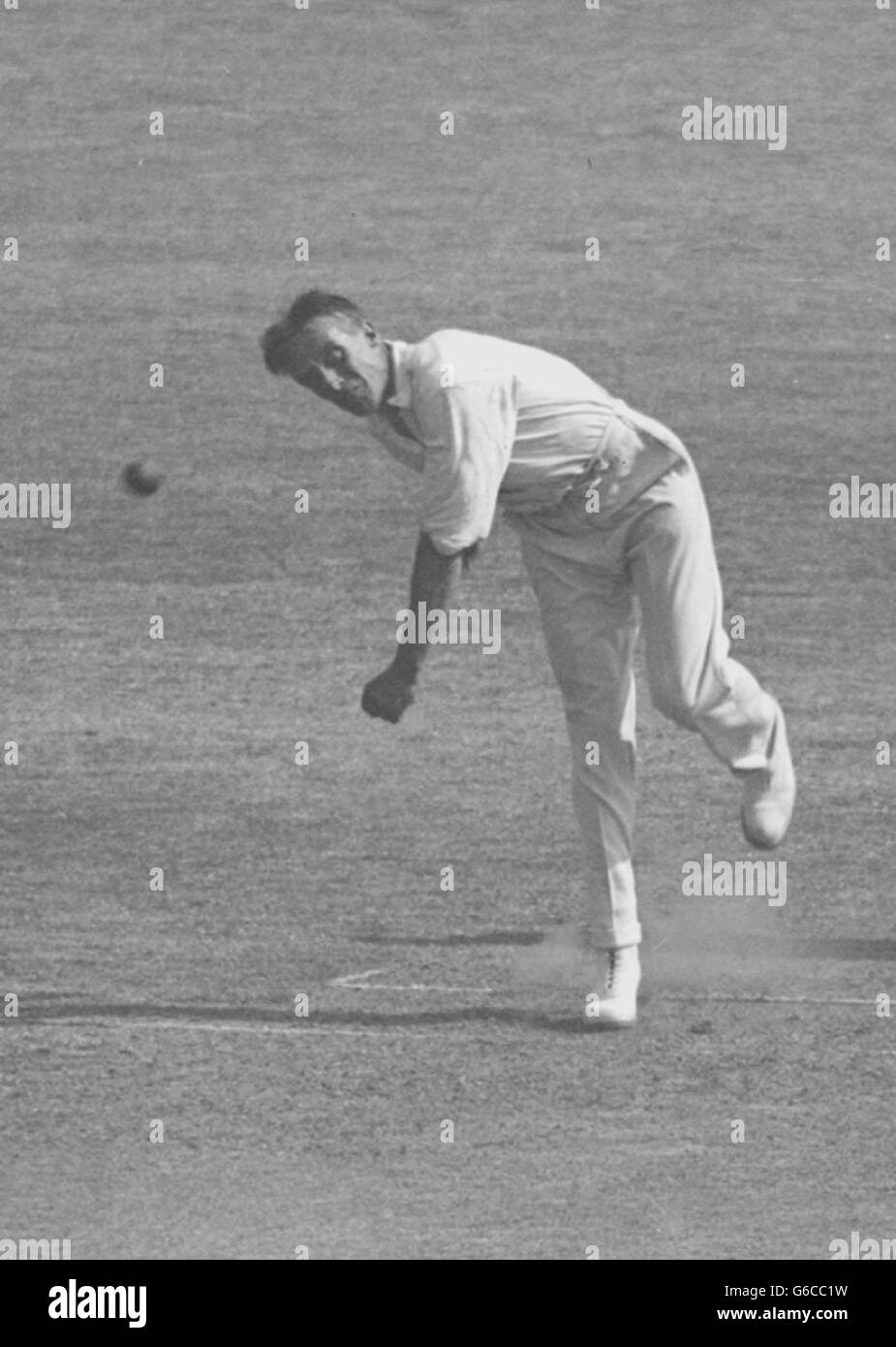 Remarkable bowling by Gilligan at the Oval. Stock Photo