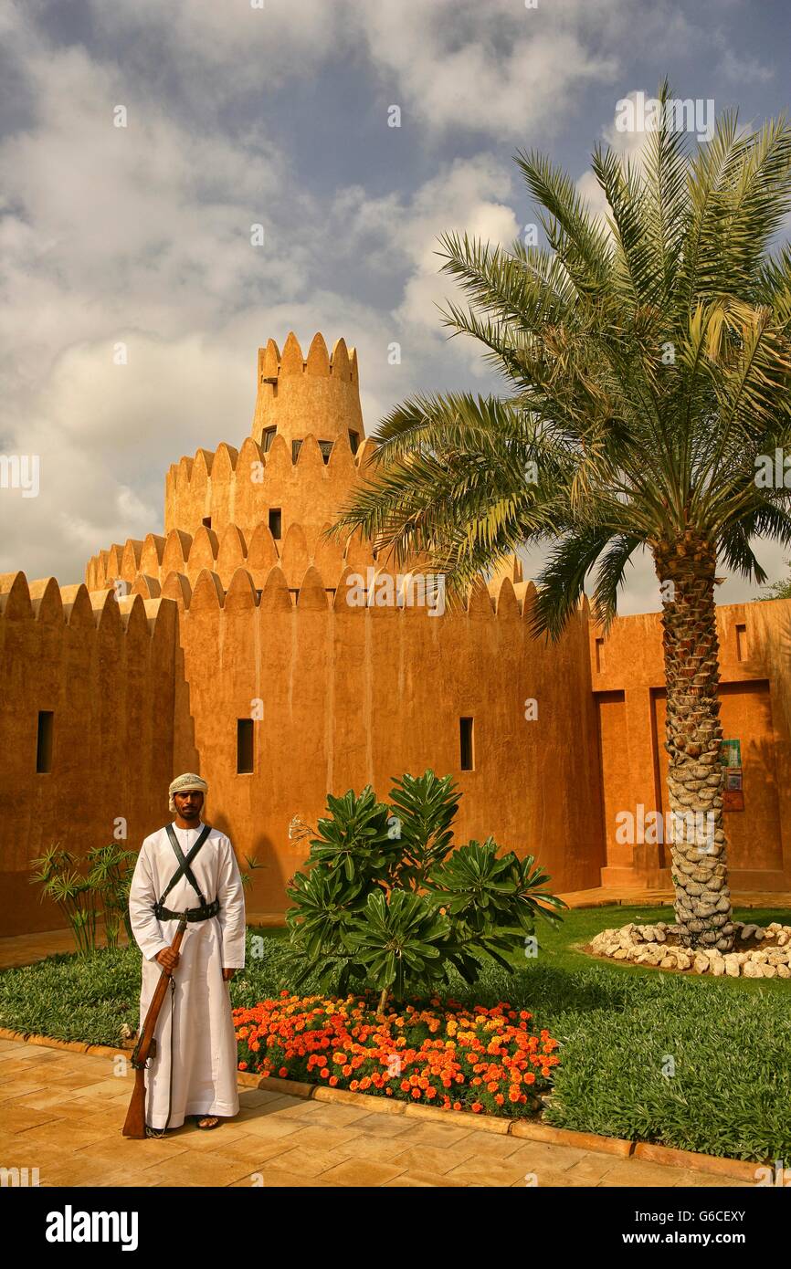 Sentry at Sheikh Zayed Palace Museum, Al-Ain, Abu Dhabi, United Arab Emirates Stock Photo