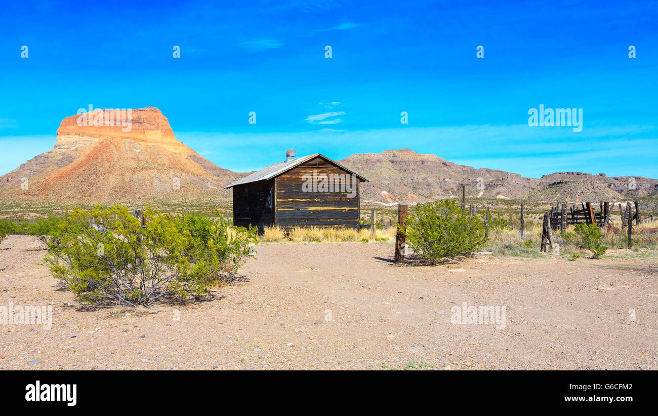 Abandoned farming settlement and barn in the desert, Castolon, Big Bend 