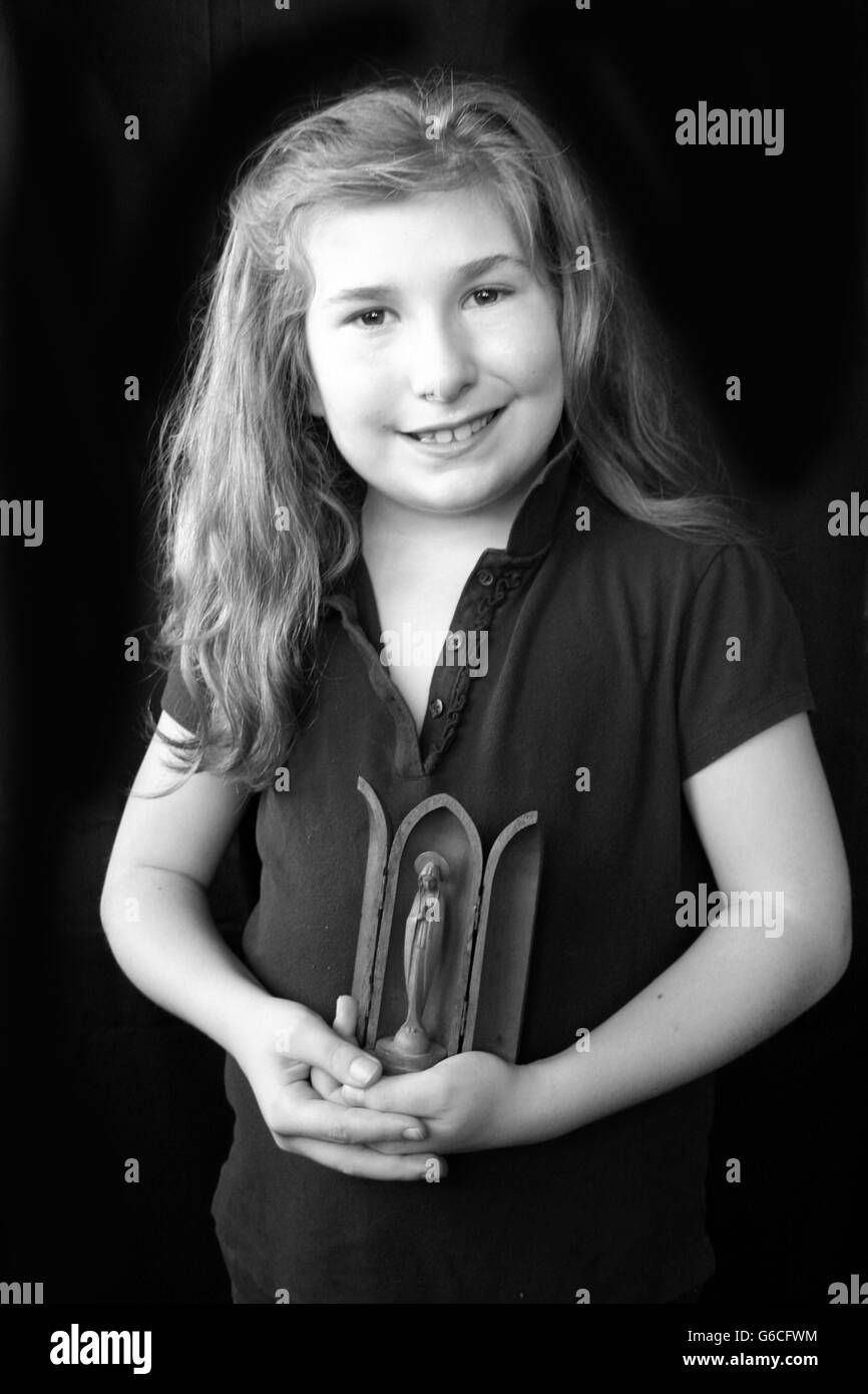Portrait of catholic school girl Stock Photo