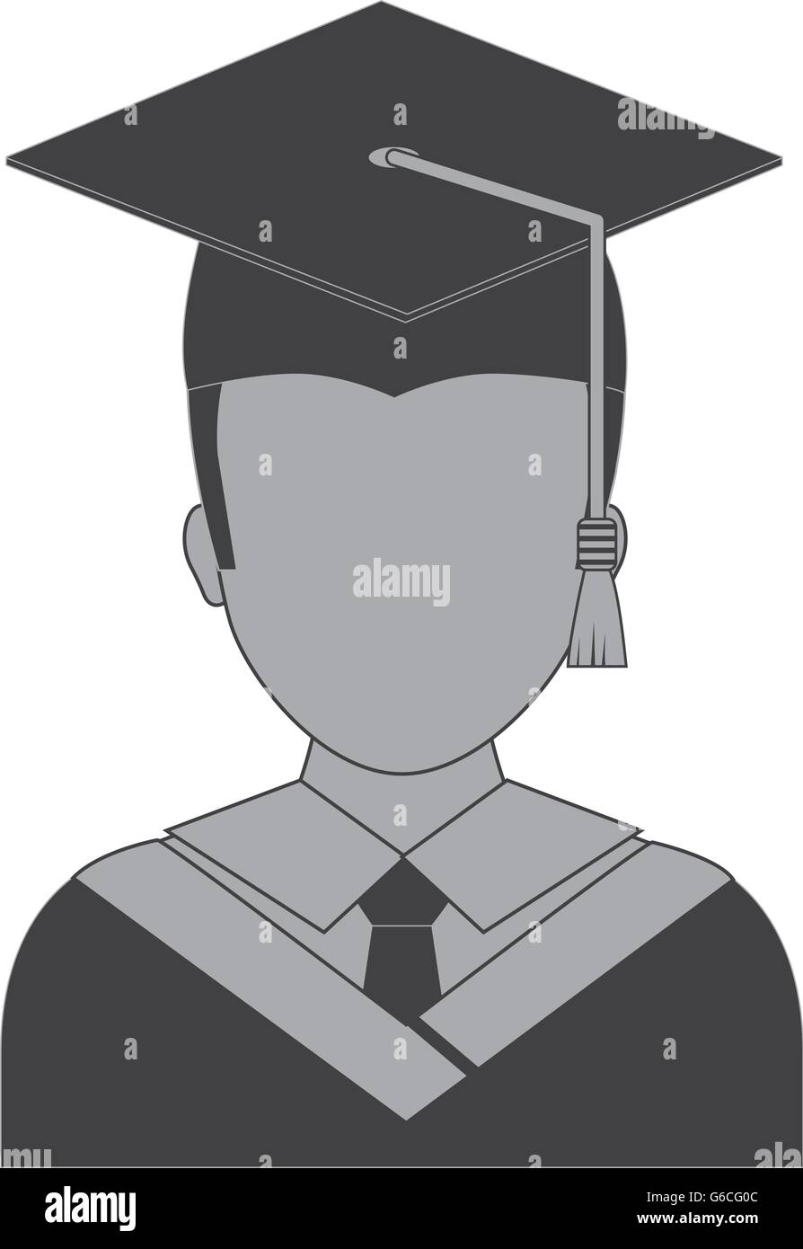 Graduation cap and boy icon. University design. Vector graphic Stock ...