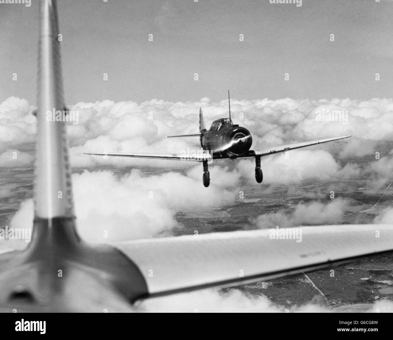 1940s WORLD WAR II ACCELERATED PILOT BASIC TRAINING PLANES ARMY AIR CORPS RANDOLPH FIELD TEXAS USA Stock Photo