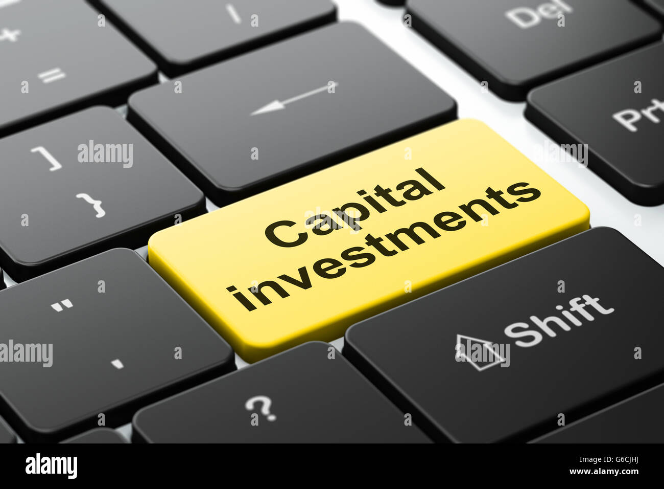 Capital Computer Background Currency concept: Capital Investments on computer keyboard background ...