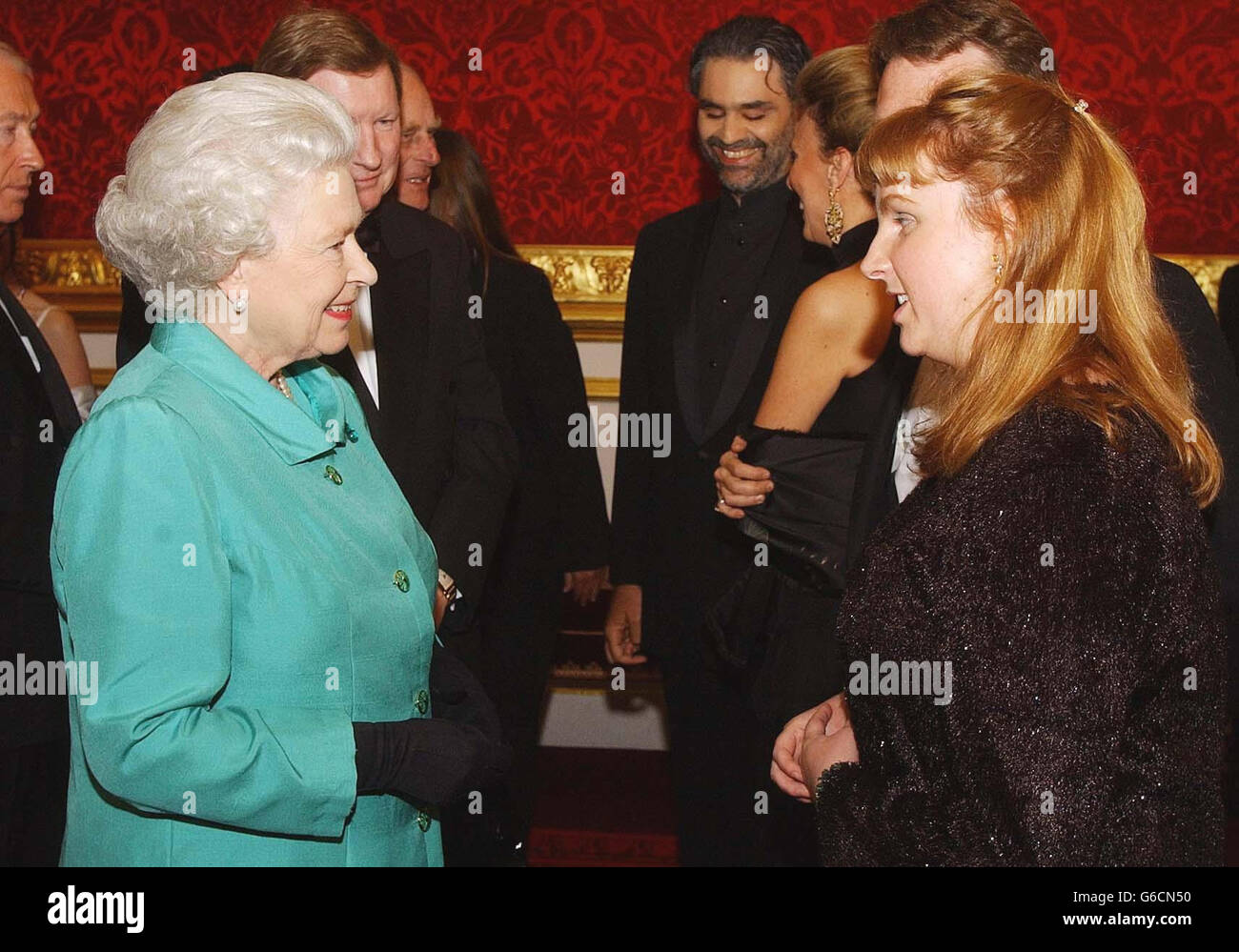 The Queen talks with blind Opera singer Denise Leigh from Stoke0n Trent, at a Royal National