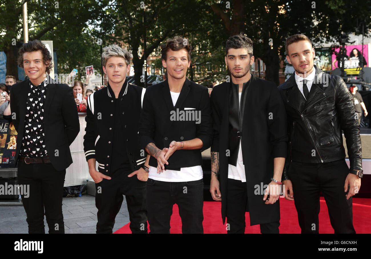 (left to right) Harry Styles, Niall Horan, Louis Tomlinson, Zayn Malik ...