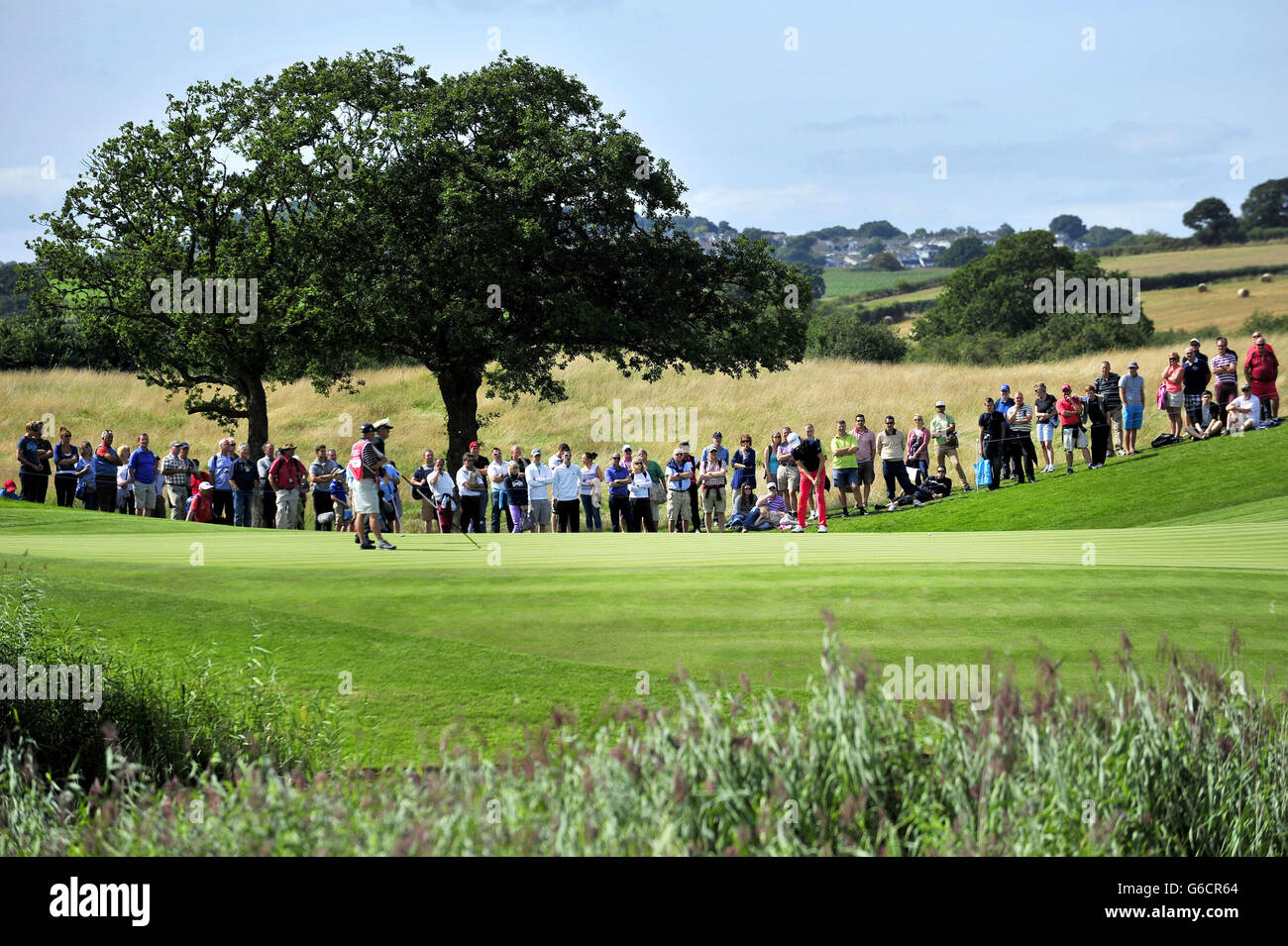 France's Gregory Bourdy puts on the 3rd green during the ISPS Handa Wales Open at Celtic Manor, Newport. Stock Photo